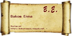 Bakom Enna névjegykártya